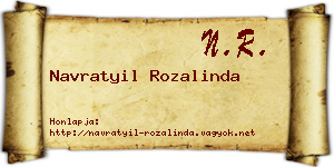 Navratyil Rozalinda névjegykártya